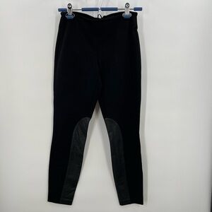 J.Crew Women’s Black GiGi Pants Vegan Leather Section Straight Legs Size 4